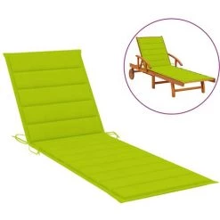 Hommoo Coussin De Chaise Longue Vert Vif 200x70x3 Cm Tissu