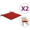 Hommoo Coussins De Chaise De Jardin 2 Pcs Rouge 50x50x3 Cm -banc et tabouret Soldes Boutique 54152337 1