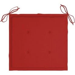 Hommoo Coussins De Chaise De Jardin 2 Pcs Rouge 50x50x3 Cm -banc et tabouret Soldes Boutique 54152337 5