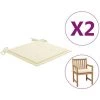 Hommoo Coussins De Chaise De Jardin 2 Pcs Creme 50x50x3 Cm -banc et tabouret Soldes Boutique 54153473 1