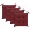 Hommoo Coussins De Chaise 4 Pcs Bordeaux 40x40x7 Cm Tissu -banc et tabouret Soldes Boutique 54154317 1