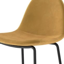 RENDEZ VOUS DéCO Chaise De Bar Mi-hauteur Henrik En Velours Jaune 65 Cm (lot De 2) - Jaune -banc et tabouret Soldes Boutique 54156615 4