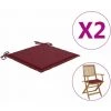 Hommoo Coussins De Chaise De Jardin 2 Pcs Bordeaux 40x40x3 Cm Tissu -banc et tabouret Soldes Boutique 54167480 1