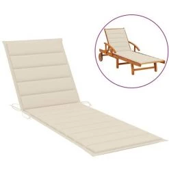 Hommoo Coussin De Chaise Longue Creme 200x50x3 Cm Tissu