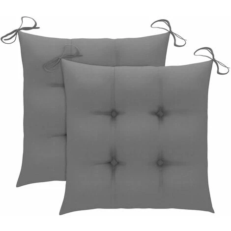Hommoo Coussins De Chaise 2 Pcs Gris 50x50x7 Cm Tissu 3 Hommoo Coussins De Chaise 2 Pcs Gris 50x50x7 Cm Tissu