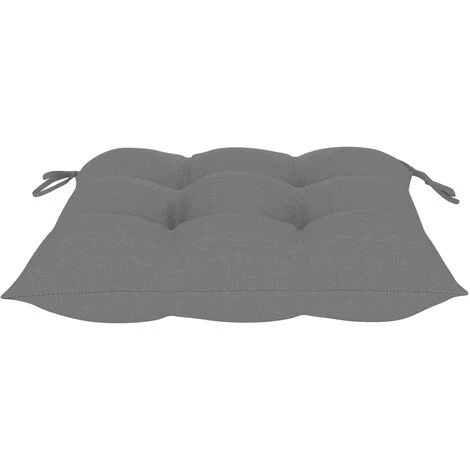 Hommoo Coussins De Chaise 2 Pcs Gris 50x50x7 Cm Tissu 6 Hommoo Coussins De Chaise 2 Pcs Gris 50x50x7 Cm Tissu – Image 4