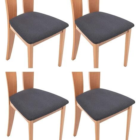 ALMI Housses De Siège De Chaise,Siège De Chaise Couvre 4 Pièces Housse De Salle à Manger Spandex Amovible Salle à Manger Stretch Couverture De Chaise(4 Pièces,Gris) 3 ALMI Housses De Siège De Chaise,Siège De Chaise Couvre 4 Pièces Housse De Salle à Manger Spandex Amovible Salle à Manger Stretch Couverture De Chaise(4 Pièces,Gris)