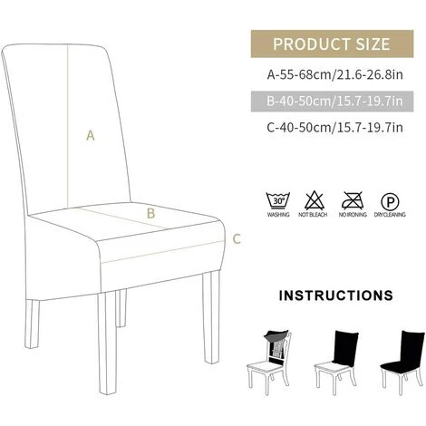 ALMI Housse De Chaise XL De Salle à Manger Extensible Couverture De Chaises Dossier Haut Amovible Et Lavable Housses De Chaises Pour Hotel Décor Mariage Gris 6PCS 4 ALMI Housse De Chaise XL De Salle à Manger Extensible Couverture De Chaises Dossier Haut Amovible Et Lavable Housses De Chaises Pour Hotel Décor Mariage Gris 6PCS – Image 2