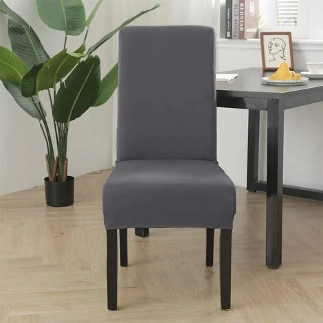 ALMI Housse De Chaise XL De Salle à Manger Extensible Couverture De Chaises Dossier Haut Amovible Et Lavable Housses De Chaises Pour Hotel Décor Mariage Gris 6PCS 6 ALMI Housse De Chaise XL De Salle à Manger Extensible Couverture De Chaises Dossier Haut Amovible Et Lavable Housses De Chaises Pour Hotel Décor Mariage Gris 6PCS – Image 4