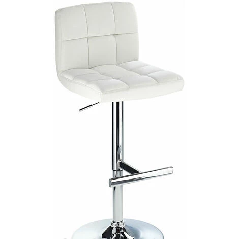 NETFURNITURE Tabouret De Bar Blanc Cuborn Faux Cuir - Blanc 4 NETFURNITURE Tabouret De Bar Blanc Cuborn Faux Cuir - Blanc – Image 2