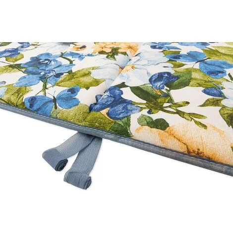 EMMEVI Coussin De Transat Pliant Douce Housse De Place Chaise Longue Motif Floral - Bleu 5 EMMEVI Coussin De Transat Pliant Douce Housse De Place Chaise Longue Motif Floral - Bleu – Image 3