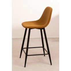 Tabouret Haut En Velours Glamm SKLUM Velours - Acier Noir Miel - ↑65 Cm Noir Miel -banc et tabouret Soldes Boutique 54313296 4