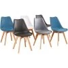 HOBAG Lot De 6 Chaises - Mix Couleurs - Blanc , Gris , Bleu Canard X2 , Noir X2 - Scandinave - Pieds Bois 1 HOBAG Lot De 6 Chaises - Mix Couleurs - Blanc , Gris , Bleu Canard X2 , Noir X2 - Scandinave - Pieds Bois -banc et tabouret Soldes Boutique 54324142 1