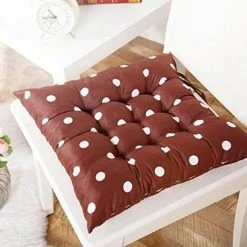Coussin D'assise Carré à Pois 40x40 Cm Café FUIENKO -banc et tabouret Soldes Boutique 54327827 4