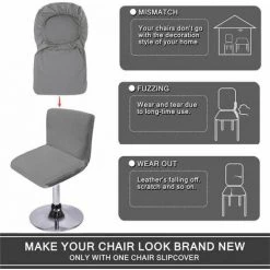 Housse De Tabouret De Bar Couleur De Gris Lot De 4 FUIENKO -banc et tabouret Soldes Boutique 54328628 3