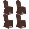 Housse De Chaise Extensible En 4 Pcs Marron FUIENKO -banc et tabouret Soldes Boutique 54328986 1