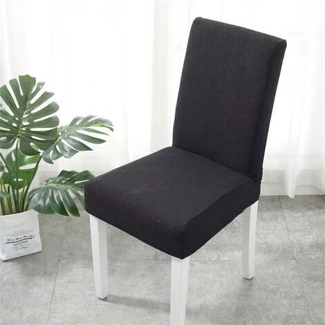 Housse De Chaise Demi-jupe Extensible Universelle Couleur De Noir FUIENKO 6 Housse De Chaise Demi-jupe Extensible Universelle Couleur De Noir FUIENKO – Image 4