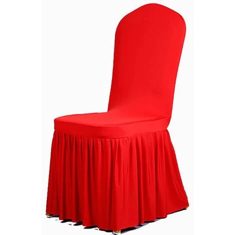 Housse De Chaise Jupe Plissée Rouge En 1PCS FUIENKO 3 Housse De Chaise Jupe Plissée Rouge En 1PCS FUIENKO