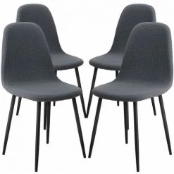 Housses De Chaise Extensible Gris Imperméable En 2pcs FUIENKO