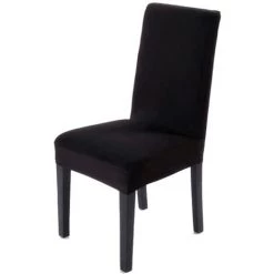 Housse De Chaise Élastique Noir En 2Pcs FUIENKO
