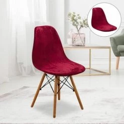Housse De Chaise Sans Accoudoirs Bordeaux Hauteur 40-48 Cm En 1pcs FUIENKO -banc et tabouret Soldes Boutique 54329194 4