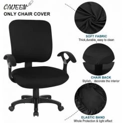 Housse De Chaise De Bureau D'ordinateur Couleur De Noir FUIENKO 7 Housse De Chaise De Bureau D'ordinateur Couleur De Noir FUIENKO -banc et tabouret Soldes Boutique 54329423 2