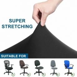 Housse De Chaise De Bureau D'ordinateur Couleur De Noir FUIENKO 8 Housse De Chaise De Bureau D'ordinateur Couleur De Noir FUIENKO -banc et tabouret Soldes Boutique 54329423 3