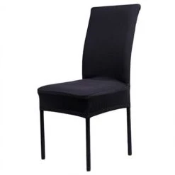 Housse De Chaise Élastique Noir Profond 38-46cm En 4pcs FUIENKO