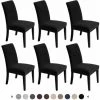 Housse De Siège élastique Couleur De Noir 6 Pièces FUIENKO -banc et tabouret Soldes Boutique 54330335 1