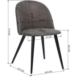 URBAN MEUBLE Lot De 2 Chaises Scandinave Marron Pied Noir -banc et tabouret Soldes Boutique 54331863 4