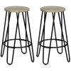 URBAN MEUBLE Lot De 2 Tabourets De Bar Indus Hauteur 63 Cm Pied Noir Couleur Bois Chêne -banc et tabouret Soldes Boutique 54331972 1