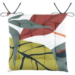 LOVELY CASA Lot De 4 Galettes De Chaise 16 Points 40x40 Papercut Coton - Blanc