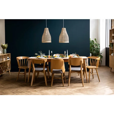 MILIBOO Chaises Vintage Chêne Et Assise Gris Bleu Paon (lot De 2) DOVE - Bleu Canard 7 MILIBOO Chaises Vintage Chêne Et Assise Gris Bleu Paon (lot De 2) DOVE - Bleu Canard – Image 5