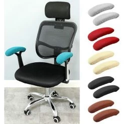 READCLY 1 Paire De Housses D'accoudoirs En Polyester Pour Chaise De Bureau - Amovibles, élastiques, Lavables - Tissu Imperméable - Coussins D'accoudoirs Amovibles (bleu Marine) -banc et tabouret Soldes Boutique 54471769 5