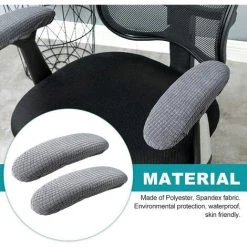 READCLY 1 Paire De Housses D'accoudoirs En Polyester Pour Chaise De Bureau - Amovibles, élastiques, Lavables - Tissu Imperméable - Coussins D'accoudoirs Amovibles (gris Foncé) -banc et tabouret Soldes Boutique 54471865 3