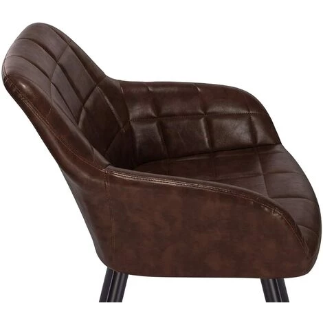 WOLTU Lot De 4 Chaises De Salle à Manger Rembourrée En Similicuir.aspect Cuir Antique. Chaises De Cuisine Pieds En Métal. Brun Foncé - Brun Foncé 6 WOLTU Lot De 4 Chaises De Salle à Manger Rembourrée En Similicuir.aspect Cuir Antique. Chaises De Cuisine Pieds En Métal. Brun Foncé - Brun Foncé – Image 4