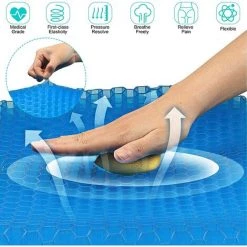 CADEAUX Coussin De Siège En Gel, Respirant Nid D'abeille Coussin De Chaise Pour La Maison, Le Bureau, La Voiture, Avec Housse En Tissu Antidérapant, 43 X 36 X 4 Cm -banc et tabouret Soldes Boutique 54854496 5