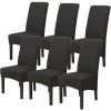 TINOR Housses De Chaises 6 Pièces Grand Taille Noir,Housses Pour Chaises De Salle A Manger Universelle, Couverture Couvre De Chaise Salon Moderne Pour Mariage Reunion -banc et tabouret Soldes Boutique 55018666 1