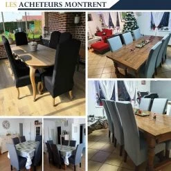 TINOR Housses De Chaises 6 Pièces Grand Taille Noir,Housses Pour Chaises De Salle A Manger Universelle, Couverture Couvre De Chaise Salon Moderne Pour Mariage Reunion -banc et tabouret Soldes Boutique 55018666 4