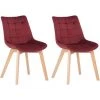 CLP Lot De 2 Chaises De Salle à Manger Passaic Velours Avec Pieds En Bois De Hêtre Rouge -banc et tabouret Soldes Boutique 55041389 1