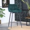 DIMEHOUSE Luna Tabouret De Bar Industriel Vert Foncé Velours - Vert 2 DIMEHOUSE Luna Tabouret De Bar Industriel Vert Foncé Velours - Vert -banc et tabouret Soldes Boutique 55068490 1