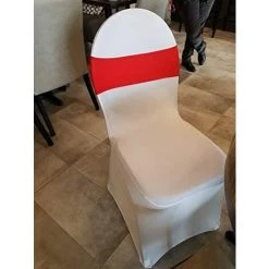 CADEAUX Bandeau De Chaise élastique à Enfiler Avec Boucle Pour Mariage Nœud De Chaise En Lycra , Blanc, 30PC -banc et tabouret Soldes Boutique 55171449 3