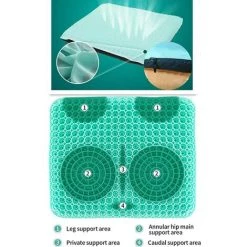 Coussin De Siège En Gel Coussin Anti Escarres Coussin De Siège Avec Housse Antidérapante - La Housse De Siège Anti- Pression Pour Fauteuils Roulants / Sièges D'auto / Chaises De Bureau 43 X 37 X 4 Cm, Betterlife -banc et tabouret Soldes Boutique 55240422 3