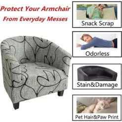 Housse De Protection Pour Fauteuil De Club Triomphe- Très Extensible - Amovible Et Lavable - Protection De Meubles Pour Le Salon -banc et tabouret Soldes Boutique 55394472 4