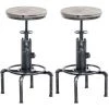 CLP Lot De 2 Tabourets De Bar Lumos Avec Assise En Bois Style Industriel Antique Argenté -banc et tabouret Soldes Boutique 55401526 1