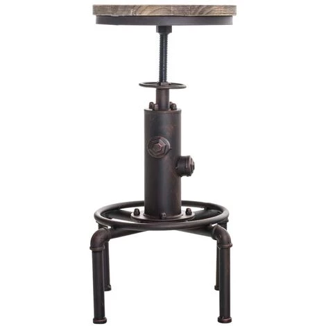 CLP Lot De 2 Tabourets De Bar Lumos Avec Assise En Bois Style Industriel Antique Argenté 5 CLP Lot De 2 Tabourets De Bar Lumos Avec Assise En Bois Style Industriel Antique Argenté – Image 3