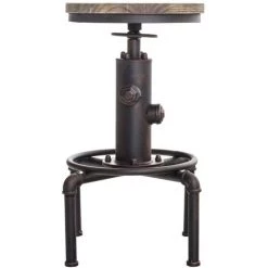 CLP Lot De 2 Tabourets De Bar Lumos Avec Assise En Bois Style Industriel Antique Argenté 10 CLP Lot De 2 Tabourets De Bar Lumos Avec Assise En Bois Style Industriel Antique Argenté -banc et tabouret Soldes Boutique 55401526 4