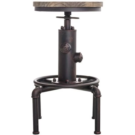 CLP Lot De 2 Tabourets De Bar Lumos Avec Assise En Bois Style Industriel Antique Argenté 6 CLP Lot De 2 Tabourets De Bar Lumos Avec Assise En Bois Style Industriel Antique Argenté – Image 4