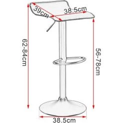 WOLTU 1 X Tabouret De Bar. Réglable En Hauteur. Rotatif à 360 Dégrées.Noir -banc et tabouret Soldes Boutique 55474662 3