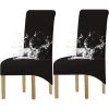 GUAZHUNIFR Housse De Chaise,Grande Housse De Chaise De Salle à Manger Jacquard Extensible ,Noir, 2 Pièces,Guazhuni -banc et tabouret Soldes Boutique 55492834 1